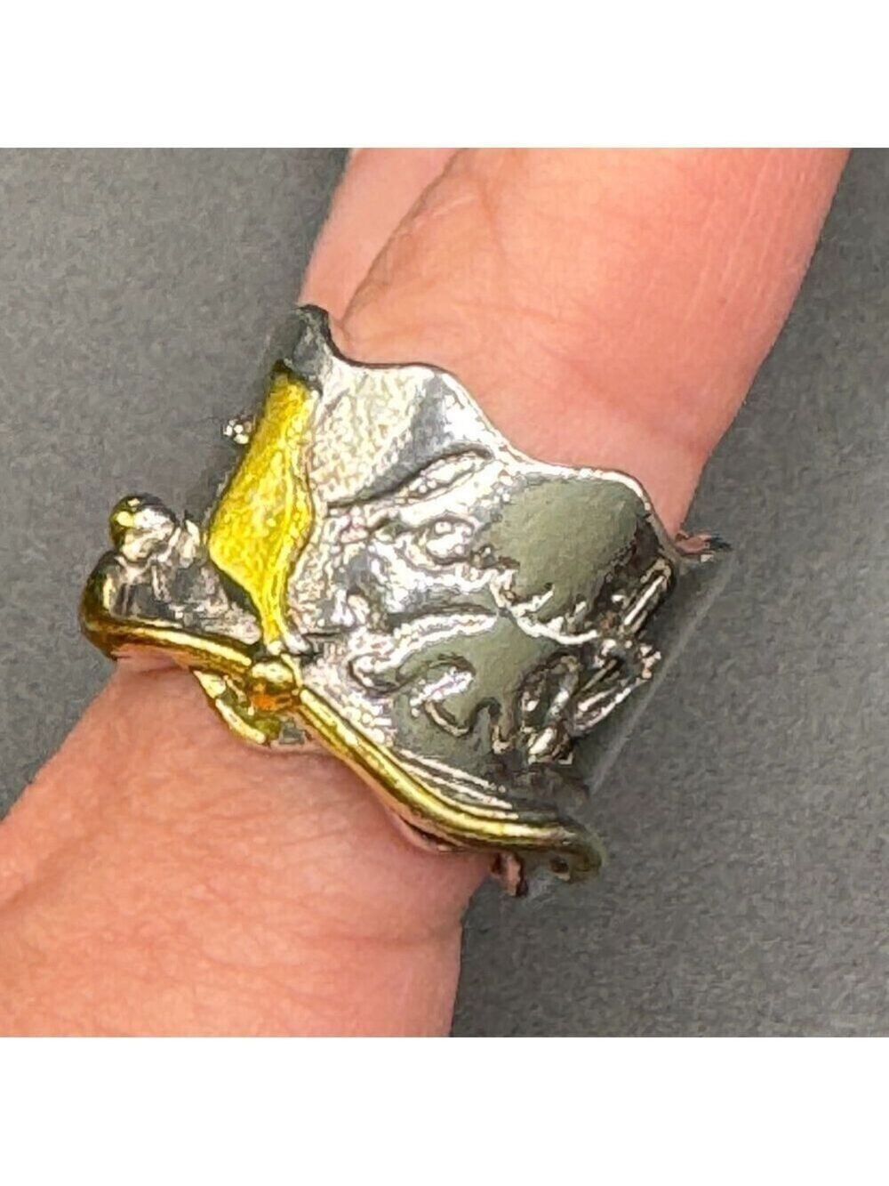 Boho Raven and Poe Inspired Two Tone Ring #1371 - Picture 4 of 8
